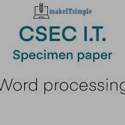 CSEC IT Paper 3 Word