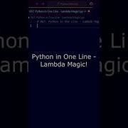 Python In One Line Lambda Magic Shorts Viral Python Coding Programming
