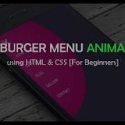 Easy Hamburger Menu Animation Using HTML CSS For Beginners