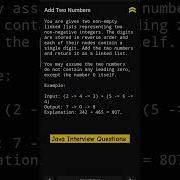 Java Interview Questions Adding Two Numbers In Linked List Programmingclass Javacourse
