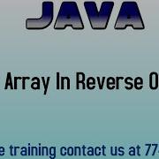 How To Print Array In Reverse Order In Java