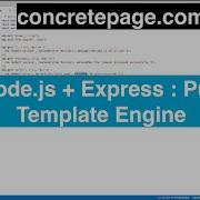 Node Js Express Pug Template Engine