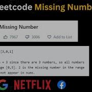 Missing Number Leetcode 268 Solution In Java Missing Number In The Array Java Leetcode 268