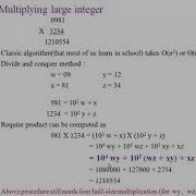 Multiplying Large Numbers Using Divide And Conquer