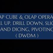 9 OLAP Cube OLAP Operations Roll Up Drill Down Slicing Dicing Pivoting DWDM