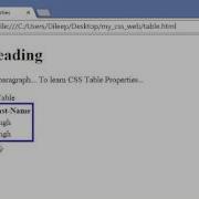 CSS Tutorial For Beginners CSS Table Properties Video Lecture 13