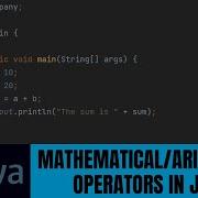 Arithmetic Operators In Java Maths In Java Java Tutorial For Beginners