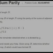 Adjacent Sum Parity Problem Code ADJSUMPAR