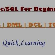 Oracle SQL For Beginners DDL DML DCL TCL Quick Learning