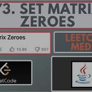 Leetcode 73 Set Matrix Zeroes Medium Java Solution