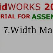 Solidworks Assembly Tutorial Width Mate