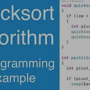 Quicksort Algorithm Implementation C Programming Example