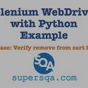 Selenium Python Example For Beginners Verify Removing Item From Cart
