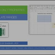 Excel VBA For Beginners Range Readonly Properties