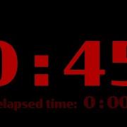 45 Seconds Red Countdown Timer With Alarm Time Markers Chapters And Elapsed Time