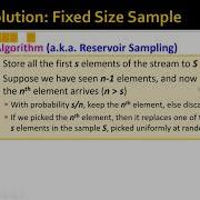 Week 12 Mining Data Streams Part 3 Fixed Size Sample
