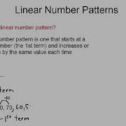 Linear Number Patterns
