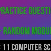 Practice Questions Random Module Class 11 Computer Science With Python
