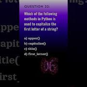 Python Qn 22 Python Questions And Answers Tech NS Arena Programmingquiz