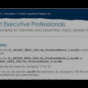 Modules 1 4 SAM Capstone Project 1a IL AC365 2021 CS1 4a Midwest Executive Professionals Access