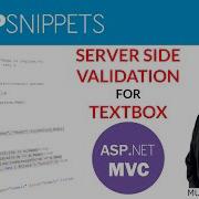 Server Side Validation For TextBox In ASP Net MVC