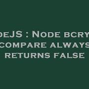NodeJS Node Bcrypt S Compare Always Returns False