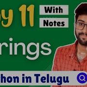Day 11 Strings In Python Python Course In Telugu Vamsi Bhavani