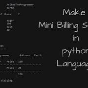 Billing System In Python Language Python Language