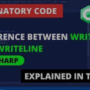 Difference Between Write And WriteLine Methods Of Console Class Explained In Tamizh