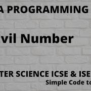 Evil Number In Java Java Program To Accept A Number And Check It Is Evil Number Or Not Hindi