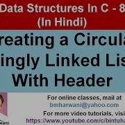 Circular Singly Linked List With Header Node In Hindi