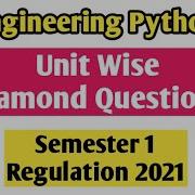 GE3151 Problem Solving And Python Programming Important Questions Regulation 2021 Vincent Maths