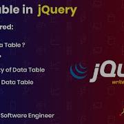 Data Table In JQuery