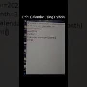 Print Calendar Using Python Shorts Python