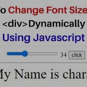 How To Change Div Font Size Range Slider Javascript Onclick
