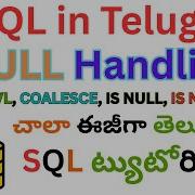 SQL Tutorial In Telugu EP 10 NVL COALESCE IS NULL Handling Explanation SQL Full Course 2025