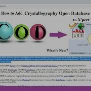 How To Add Crystallography Open Database To X Pert Highscore Pluse