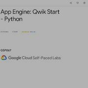 Qwiklabs App Engine Qwik Start Python GSP067