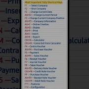 Shorts Computer Most Important Tally Shortcut Keys