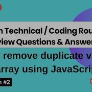 How To Remove Duplicate Elements In Sorted Array Filter In Js Hindi English Interview Trick