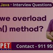 Can We Overload Main Method In Java Ameerpet Technologies By Srinivas
