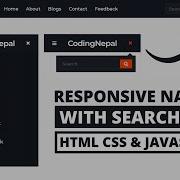 Responsive Navbar With Search Box In HTML CSS JavaScript Part 2 CodingNepal
