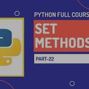 Set Methods In Python Set Operations Python Full Course Part 22 Hindi