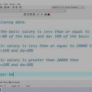 Write A Program To Prepare Pay Slip Using The Following Data