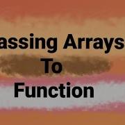 Passing Array To Function In C