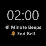 2 Minute Timer Count Up With Minute Beeps Soft Ending Alarm Mono Chrono