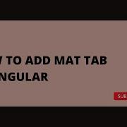 How To Add Mat Tab In Angular