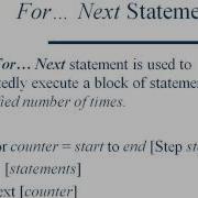 For Next Statement