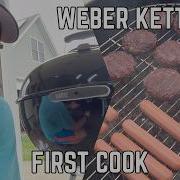Первая готовка на Weber Original Kettle 22 Чизбургеры и хот доги американская классика