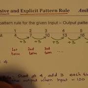 Recursive And Explicit Pattern Rules For Linear Input Output Relation With Common Difference